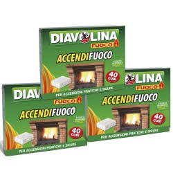 DIAVOLINA ACCENDIFUOCO 3 confezione da 40 Cubetti